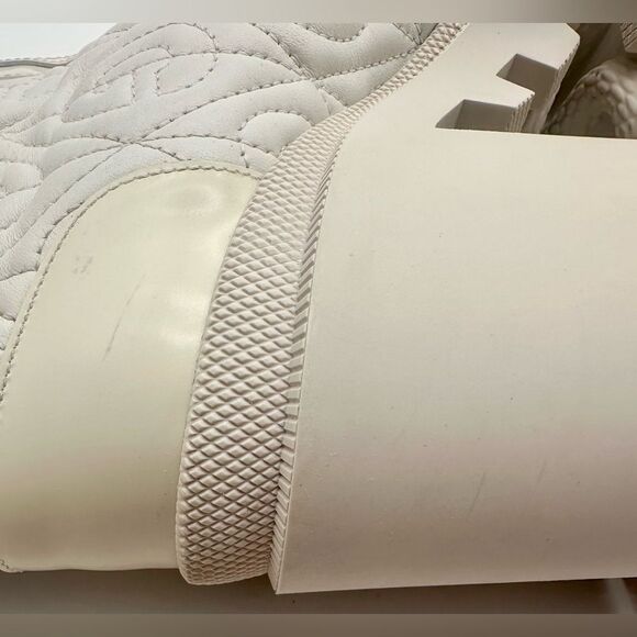 Gucci Trip Combat Zip Boots GG Logo White Quilted Rhombus Block Heel EU 38 US 8 - Picture 8 of 15